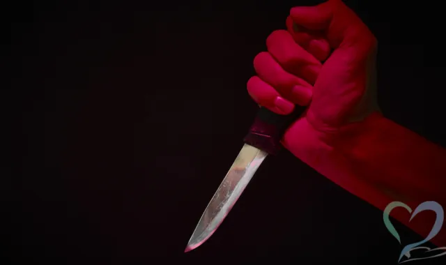 ナイフを持つ手