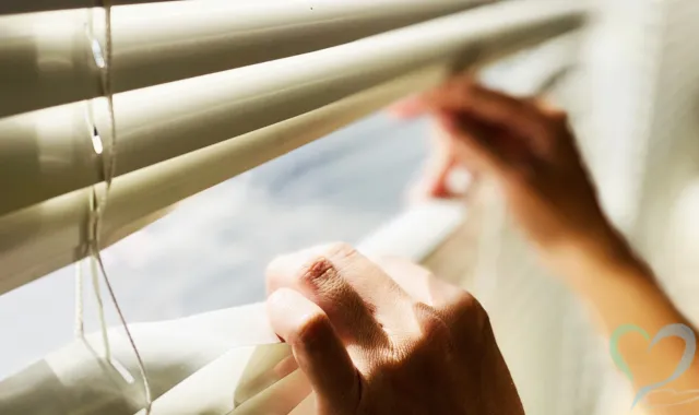 窓を確認する人